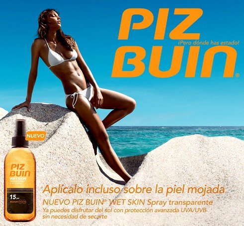 Crema solar sobre piel mojada