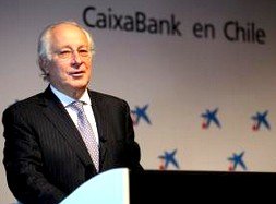 Juan María Nin, consejero delegado de CaixaBank, en el acto de inauguración de la nueva oficina en Santiago de Chile.