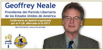 Geoffrey Neale, Presidente del Partido Libertario de los Estados Unidos de América, visita España