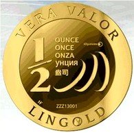 Anverso de la media valor, un bullion de inversión certificado.