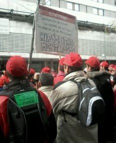 Protestas en Madrid de los trabajadores de Coca Cola y plantas embotelladoras (Foto: ElMundoFinanciero.com)