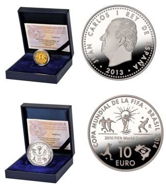 La Copa Mundial de la FIFA Brasil 2014 en dos monedas