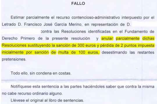 Una sentencia cuestiona el criterio sancionador utilizado por la DGT para graduar las multas por exceso de velocidad