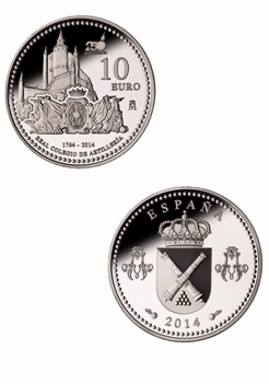 La Real Casa de la Moneda lanza una moneda conmemorativa del 250 Aniversario del Real Colegio de Artillería
