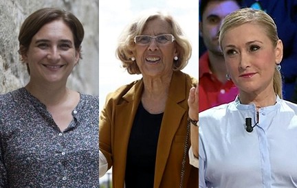 Carmena, Cifuentes y Colau prefieren Twitter a FaceBook o su blog