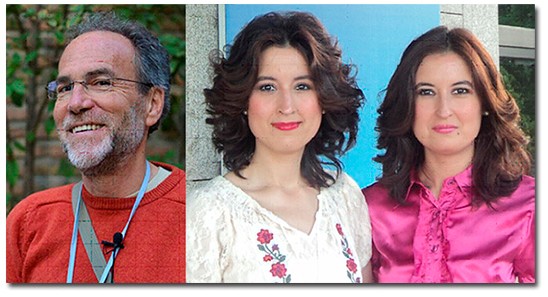 Los historiadores Juan Antonio Vilar y María Lara y Laura Lara, respectivamente.