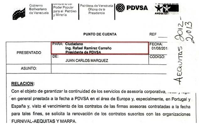 Renovación del contrato entre las empresas de Alejo Morodo y PDVSA.