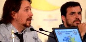Alberto Garzón (IU), parece que ha quedado de fondo de pantalla.