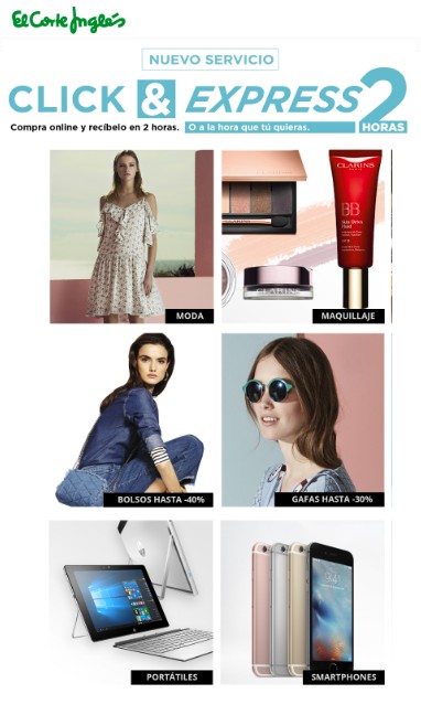 El Corte Inglés innova la compra online la elección de día y hora de entrega