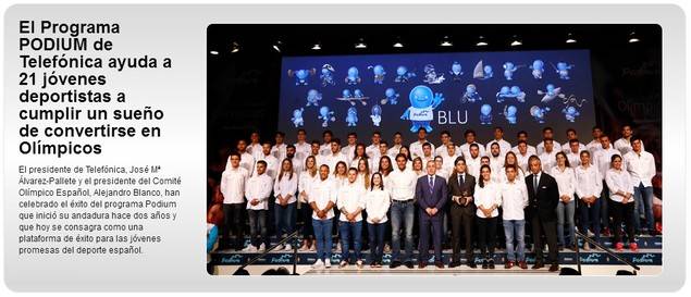 El programa Podium de Telefónica ayuda a 21 jóvenes para ser atletas olímpicos