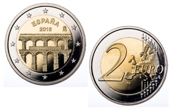 Nueva moneda de 2 euros del Acueducto de Segovia