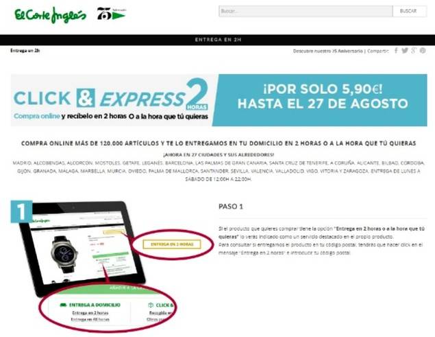 El Corte Inglés estrena este agosto las rebajas en el servicio Click&Express