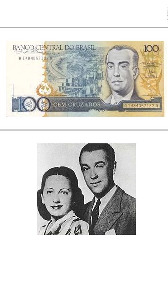 Abajo, Juscelino acompañado por su esposa.