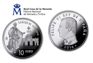 La Real Casa de la Moneda-FNMT lanza una moneda Conmemorativa del Tercer Centenario de Carlos III