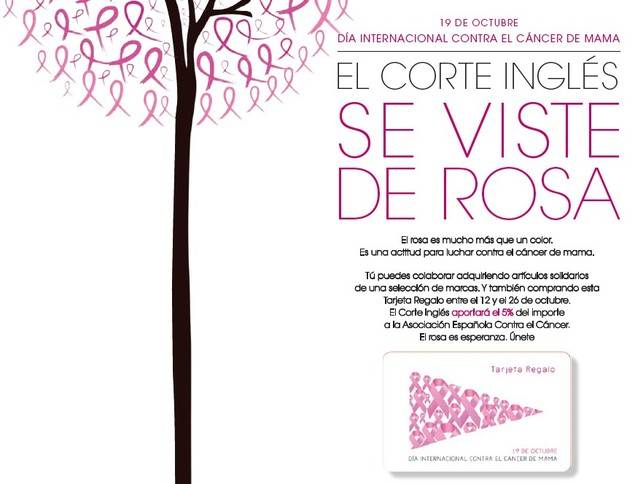 El Grupo El Corte Inglés se suma al Día Mundial contra el Cáncer de Mama con acciones especiales