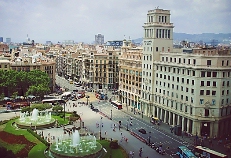 Vista aérea de la Plaça de Catalunya de Barcelona