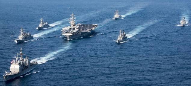 El grupo de combate, con el portaaviones Carl Vinson a la cabeza, ha navegado para dominar con su presencia las aguas del Pacífico.