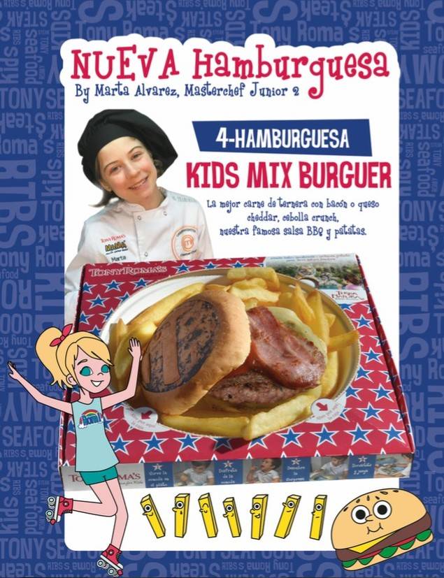 Marta Álvarez (MasterChef Junior) rediseña la carta infantil del Tony Roma’s