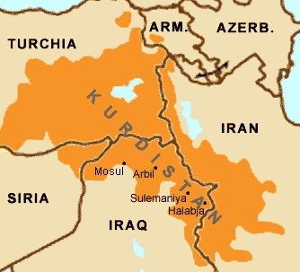 En el mapa se aprecia la extensión del territorio kurdo, encuadrado en la actualidad entre diversos países. La fracción siria ha luchado contra el Estado Islámico.