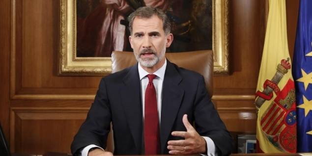 El Rey Felipe VI durante su mensaje a los españoles.