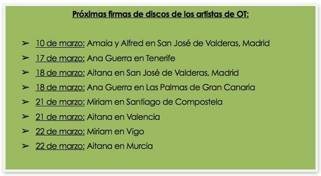Los artistas revelación de OT acuden a su cita con los fans para firmar discos en El Corte Inglés