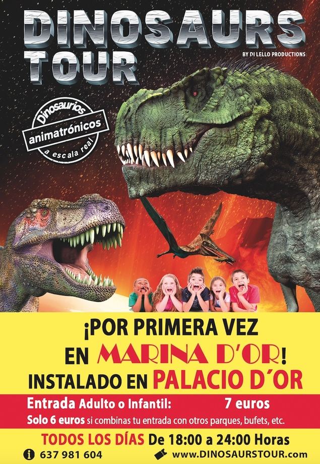 Dinosaurs Tour, la mayor exposición de dinosaurios animátrónicos llega a Marina d’Or