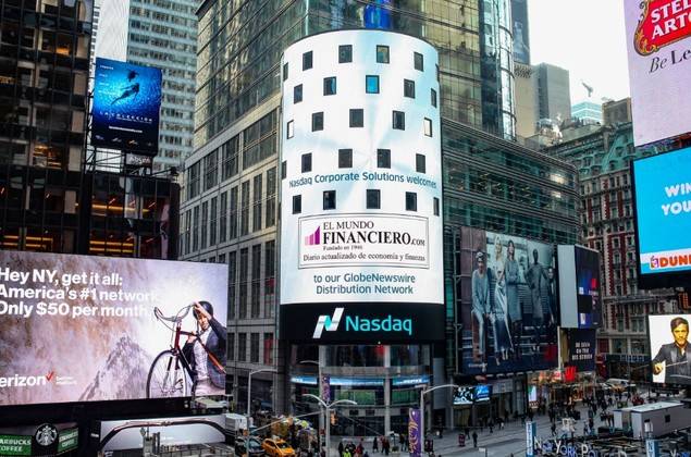 El Mundo Financiero, en la Torre de Nasdaq en Times Square
