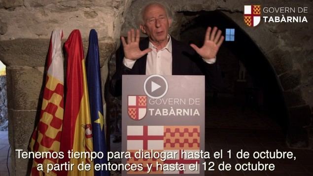 Albert Boadella, Presidente de Tabarnia en Exilio, anuncia un Referéndum unilateral para la creación de la Comunidad Autónoma de Tabarnia para el próximo 12 de octubre.