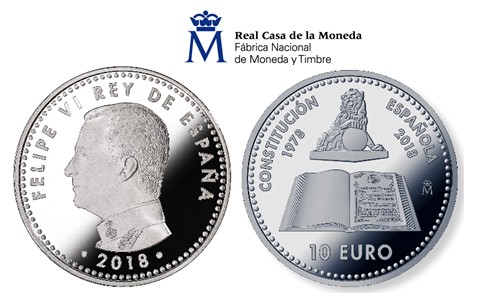 Moneda conmemorativa del 40 aniversario de la Constitución española
