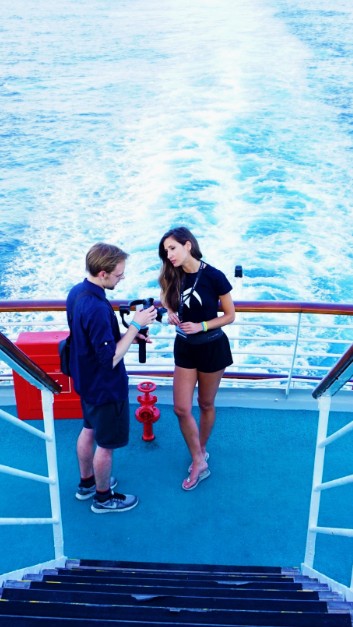 Sara Picazo a bordo del Nomad Cruise.