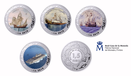 Nueva serie de monedas de la Historia de la Navegación