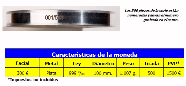 La Real Casa de la Moneda lanza una moneda de un kilo de plata