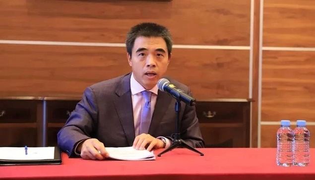 El ministro consejero de la embajada china en España, Sr. Yao Fei, en la rueda de prensa.