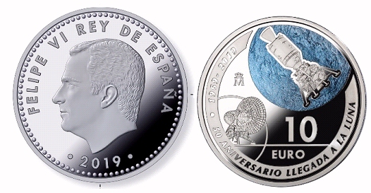La Real Casa de la Moneda (FNMT) lanza una serie de monedas conmemorativas del 50 Aniversario de la Llegada a la Luna