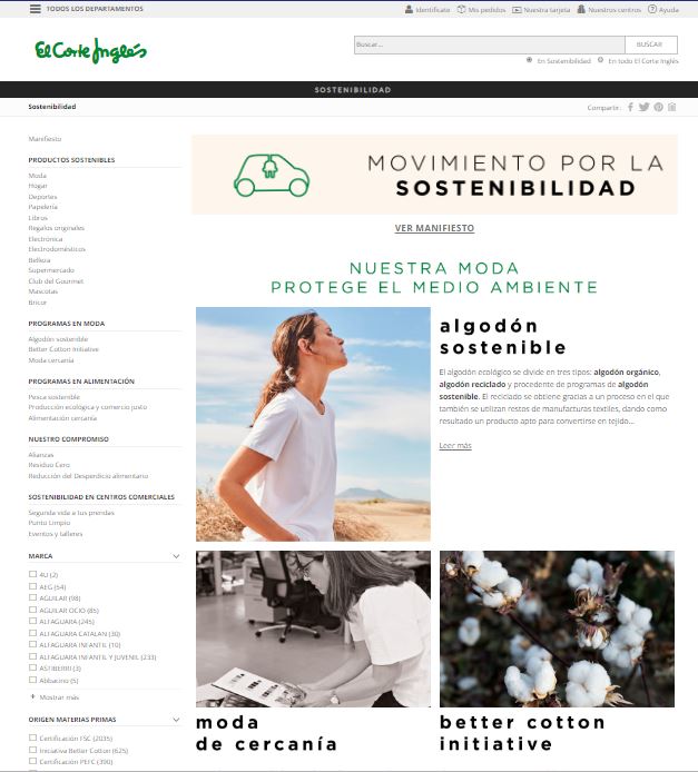 El Corte Inglés pone en marcha el Movimiento por la Sostenibilidad para todas sus áreas de negocio