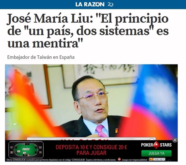 José María Liu: 'El principio de ''un país, dos sistemas'' es una mentira'