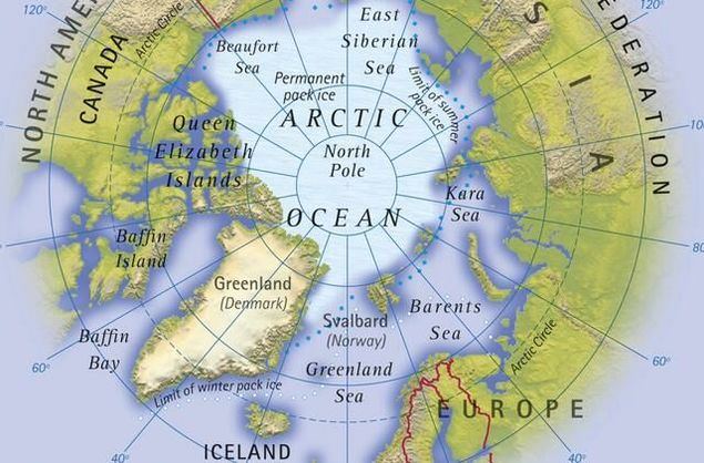 Desde el punto de vista continental ¿Es más europea o americana la gran isla de Groenlandia? Una vista al mapa del Polo Norte coloca Groenlandia como un espacio geoestratégico de primer orden que Dinamarca no puede gestionar. 