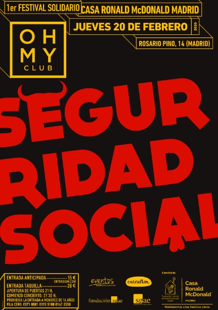 La Casa Ronald McDonald de Madrid y el grupo de rock Seguridad Social juntos por la solidaridad