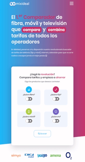 Mixideal, el mejor comparador de tarifas para móvil, internet y televisión