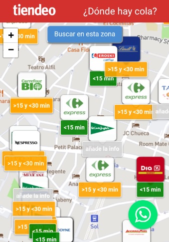 Conoce la espera en los supermercados de tu alrededor en tiempo real