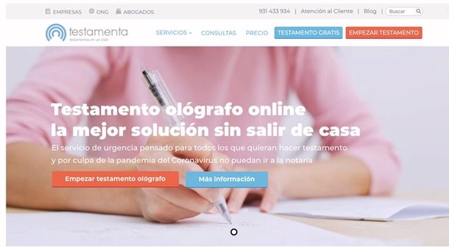 Testamenta lanza un servicio online para redactar testamento ológrafo compatible con el estado de alarma