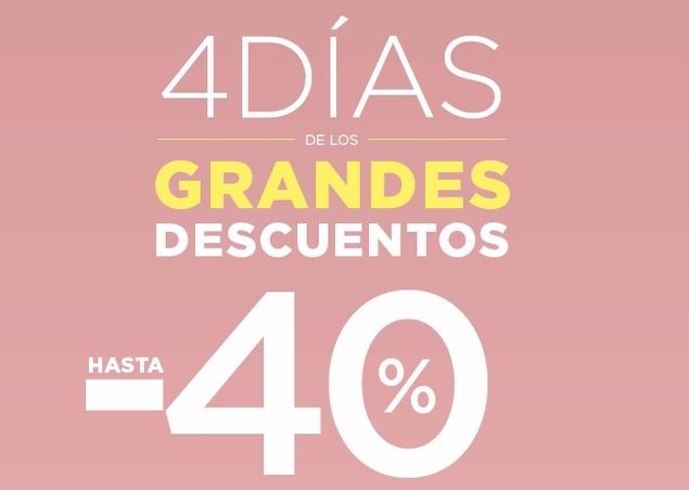 El Corte Inglés ofrece grandes descuentos de hasta el 40% en todas las áreas de venta sólo durante cuatro días