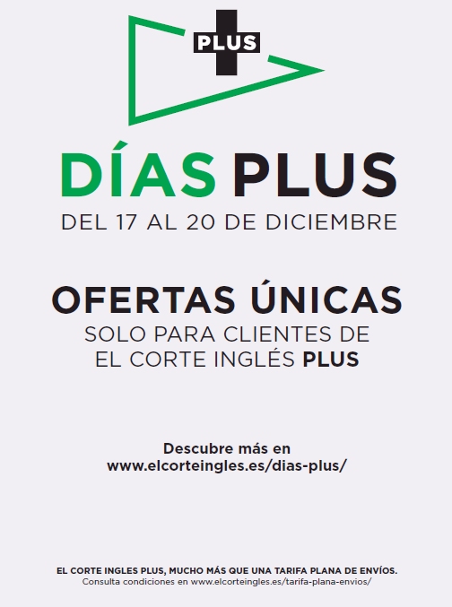 El Corte Inglés lanza los “Días PLUS” con ofertas exclusivas de hasta el 40% para clientes con tarifa plana de envíos