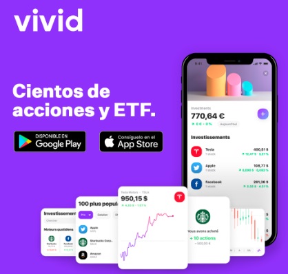 Vivid Money permite invertir en bolsa sin comisiones con Vivid Invest