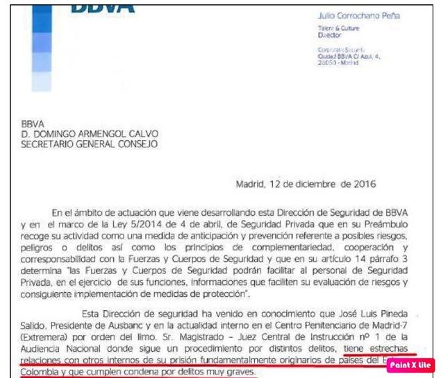 El Secretario General del BBVA con el presidente Carlos Torres, llamado como testigo a la Audiencia Nacional