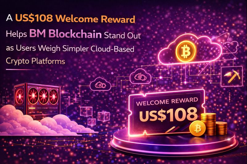 Una recompensa de bienvenida de US$108 ayuda a BM Blockchain a destacarse mientras los usuarios evalúan plataformas Cripto en la nube más simples