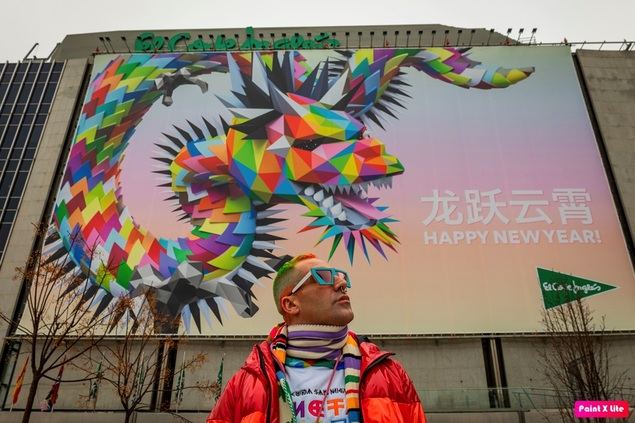 El Corte Inglés celebra el Año Nuevo Chino del Dragón con una espectacular escultura diseñada por Okuda San Miguel