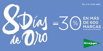 El Corte Inglés lanza los Ocho Días de Oro con descuentos de hasta el 30% en más de 600 marcas