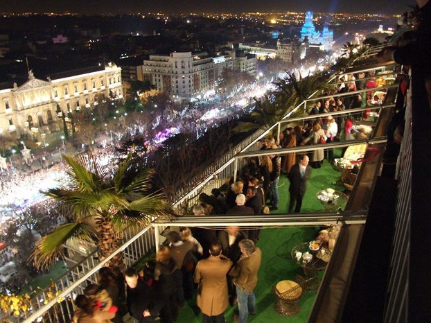 Una vista de la terraza del exclusivo Club Financiero Genova, en la capital de España. 