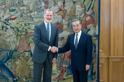 El Ministro de Exteriores de China visita a Su Majestad del Rey de España